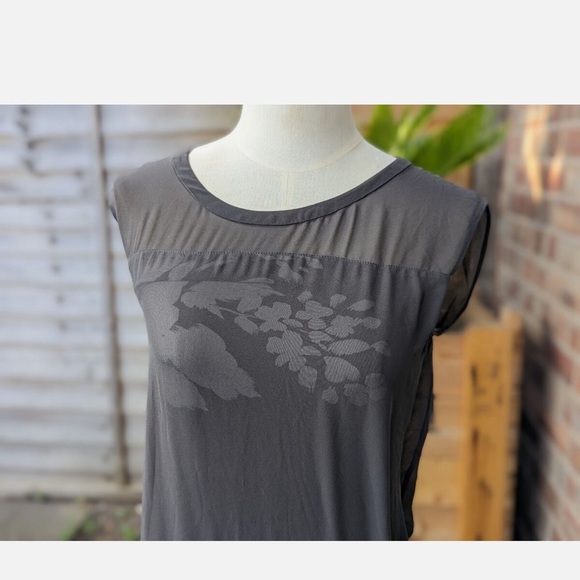 100% Silk Allsaints Floral Olive Dress Size 2 - Picture 5 of 12